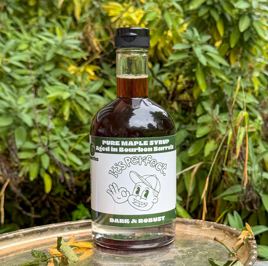 It's Perfect. Pure Maple Syrup aged in Bourbon Barrels